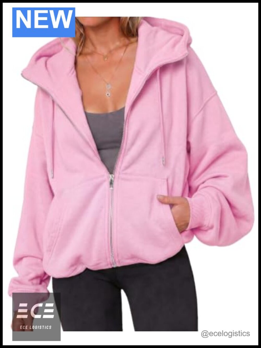 Oversized Zip Up Hoodie Sweatshirt Casual Fall Jacket